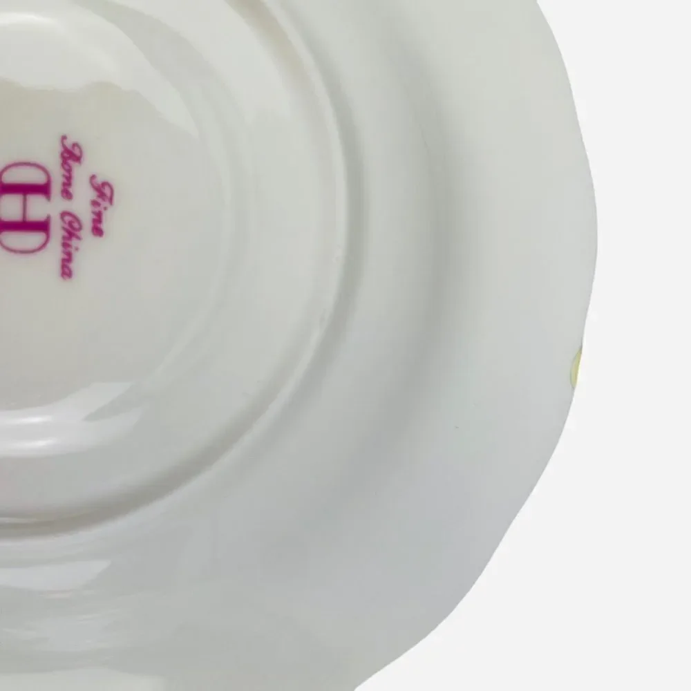 Hankook Bone China England Original Tech Teacup Saucers 2 Sets Korea NIB Floral